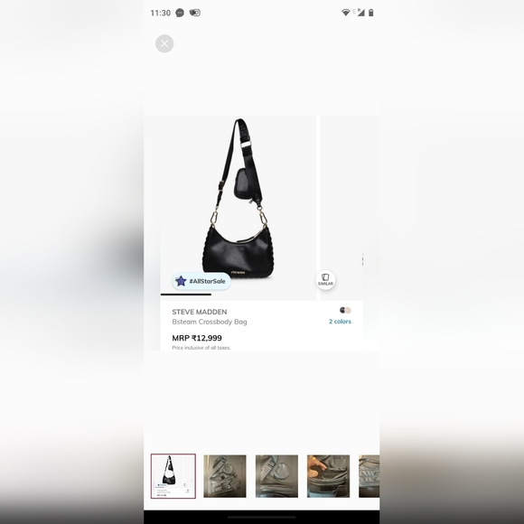 Combo of Steve Madden cross body bag and Minelli Black Studded Sneakers - Picture 2 of 2